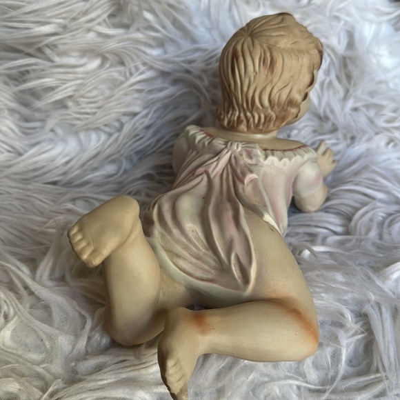 Large Vintage Bisque Porcelain Piano Babies Baby Girl 10” - Picture 4 of 6